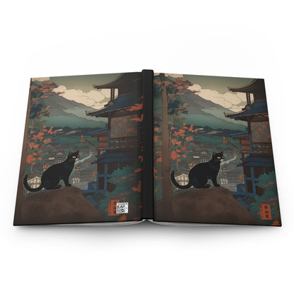 Notitieboek Journal - Maanlicht Kat in Ukiyo-e Stijl